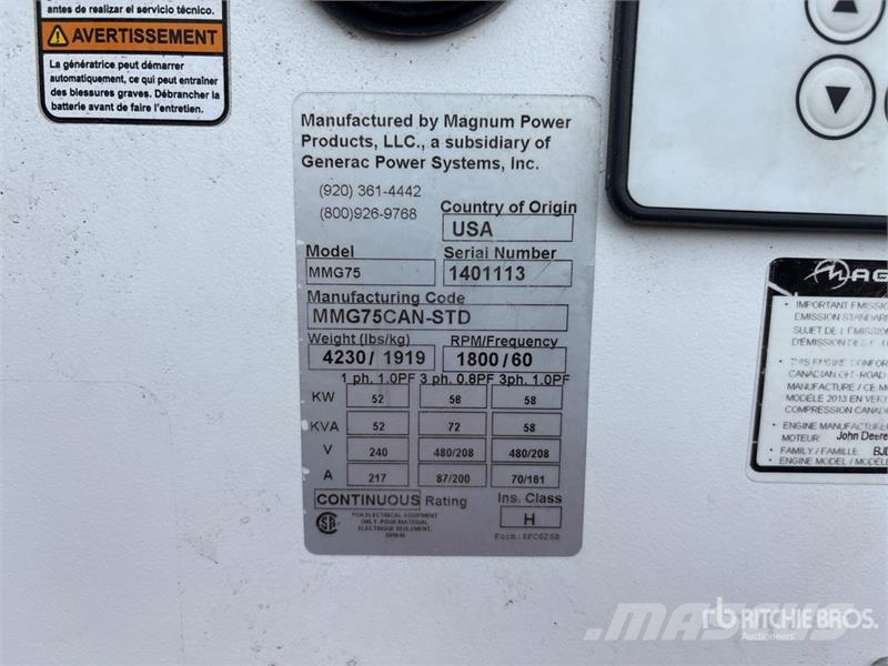 Magnum MMG75 Diesel Generators