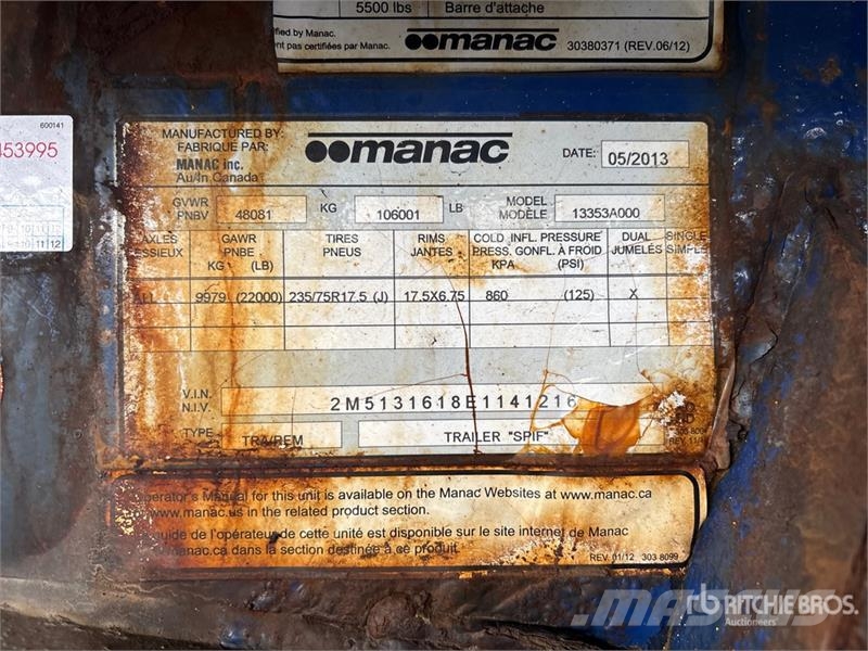Manac 13353A000 53 ft Tri/A Step Deck Trailer لوادر منخفضة