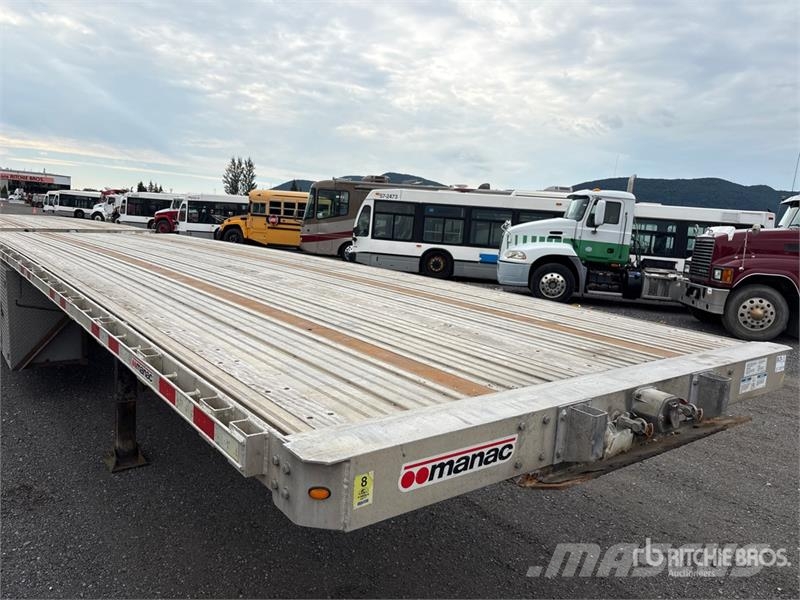 Manac 28 ft Tri/A B-Train Lead Flatbed Trailer Planhengere