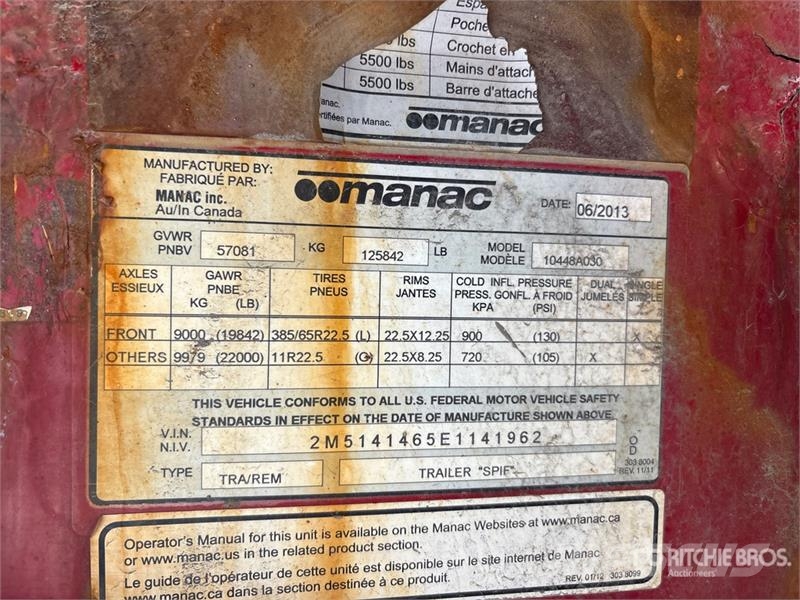 Manac 48 ft Quad/A Flatbed Trailer مقطوروات مسطحة/مفصلية الجوانب