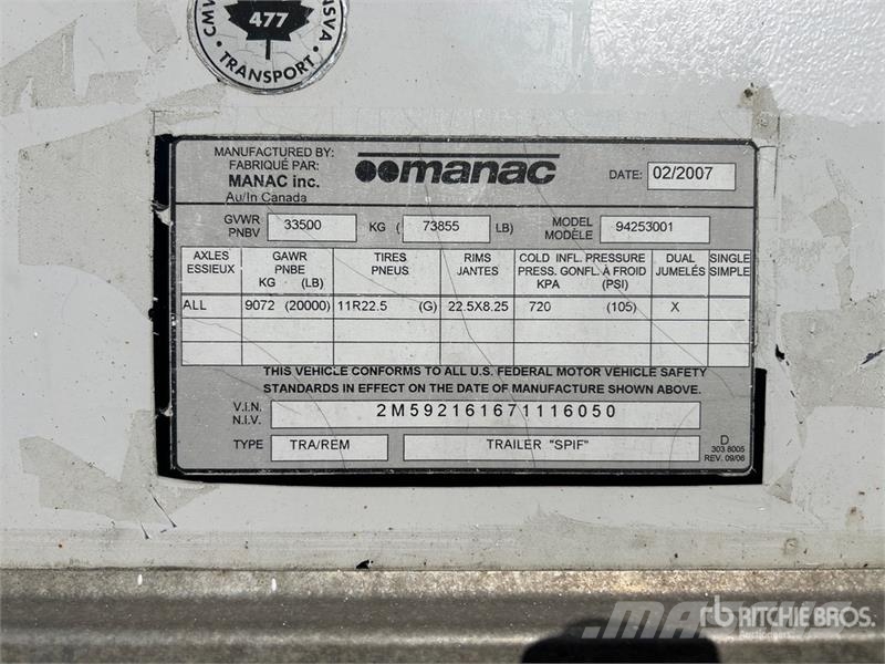 Manac 53 ft T/A Van Trailer Prikolice zabojniki