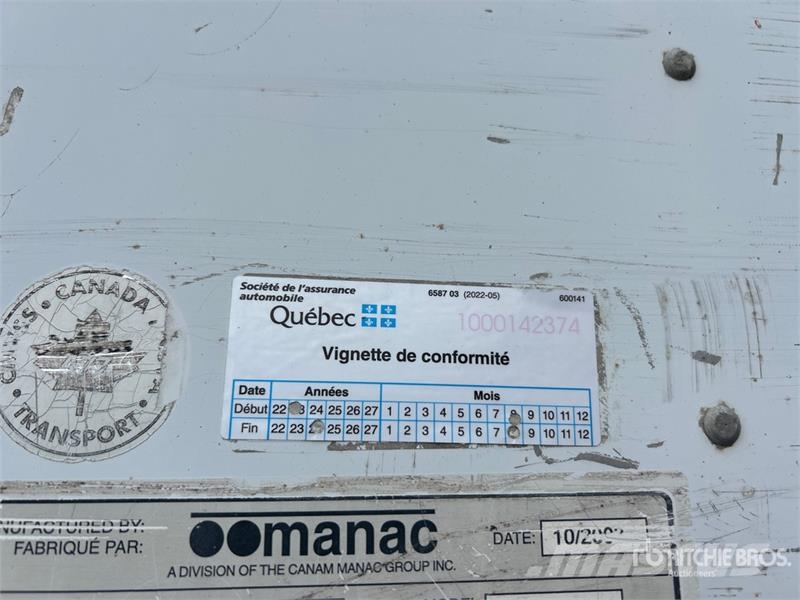 Manac 53 ft x 102 in T/A Van Trailer Cajas de remolque