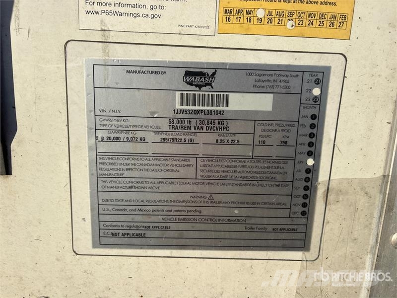 Manac 53 ft x 102 in T/A Van Trailer Прицепы-фургоны