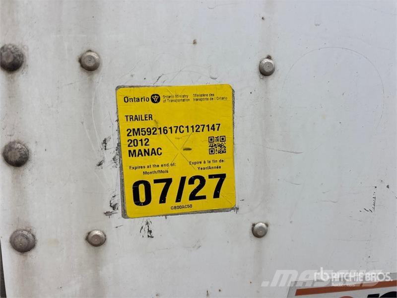 Manac 53 ft x 102 in T/A Van Trailer Dobozos pótkocsik
