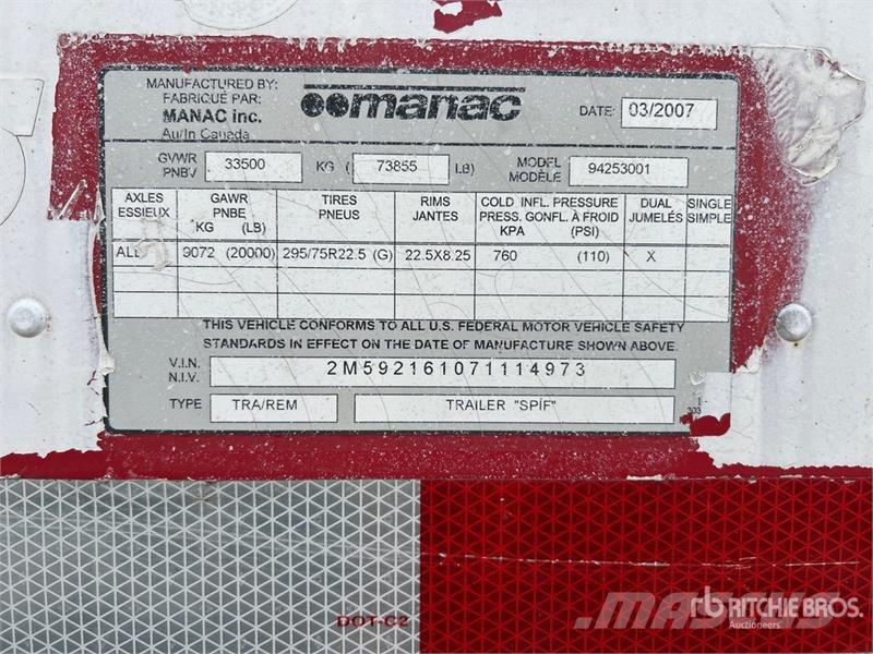 Manac 53 ft x 102 in T/A Van Trailer Sanduk prikolice