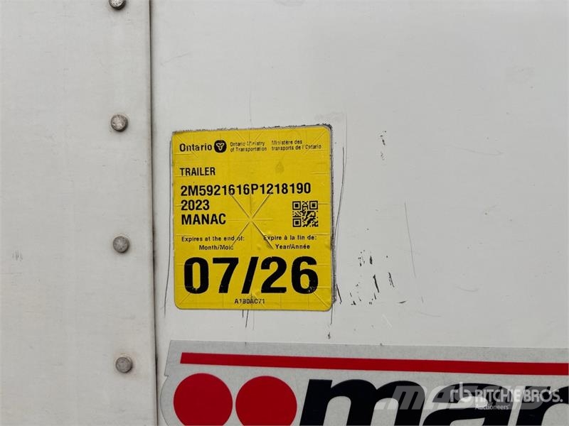 Manac 92253A811 53 ft x 102 in T/A Van Trailer مقطورات ذات هيكل صندوقي