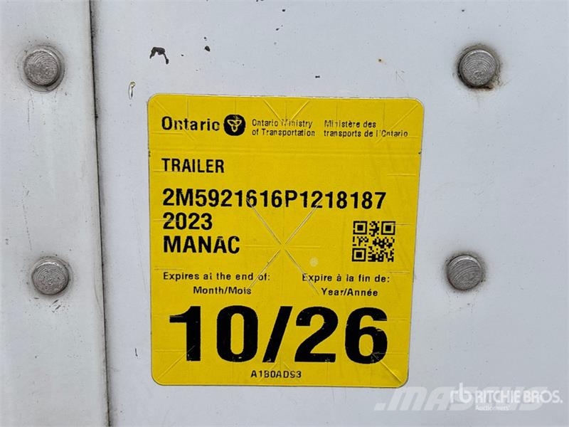 Manac 92253A811 53 ft x 102 in T/A Van Trailer مقطورات ذات هيكل صندوقي