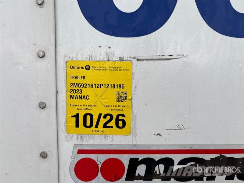 Manac 92253A811 53 ft x 102 in T/A Van Trailer Van Body Trailers