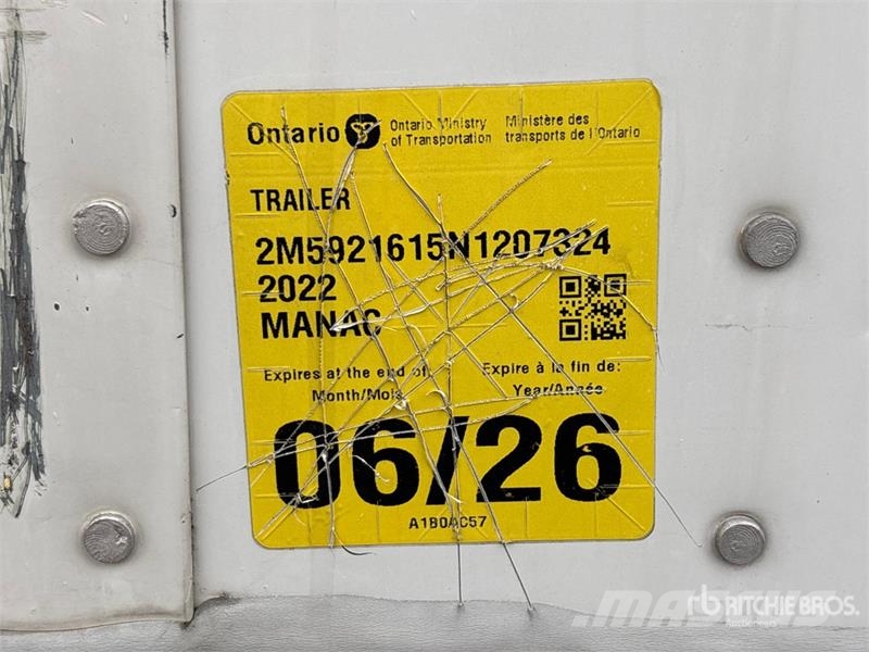 Manac 92253A811 53 ft x 102 in T/A Van Trailer Dengtos priekabos
