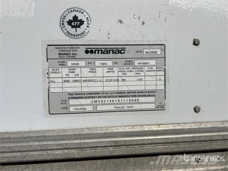Manac 94248 48 ft x 102 in T/A Van Trailer Прицепы-фургоны