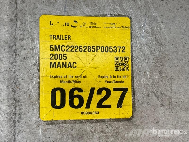 Manac AAF 48 ft T/A Spread Axle Curtain Side Trailer Reboques com cortinas laterais