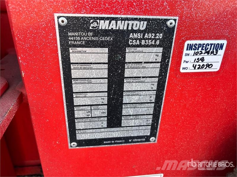 Manitou AETJ43 2WD Electric Articulating Boom Lift Съчленени стрелови подемници