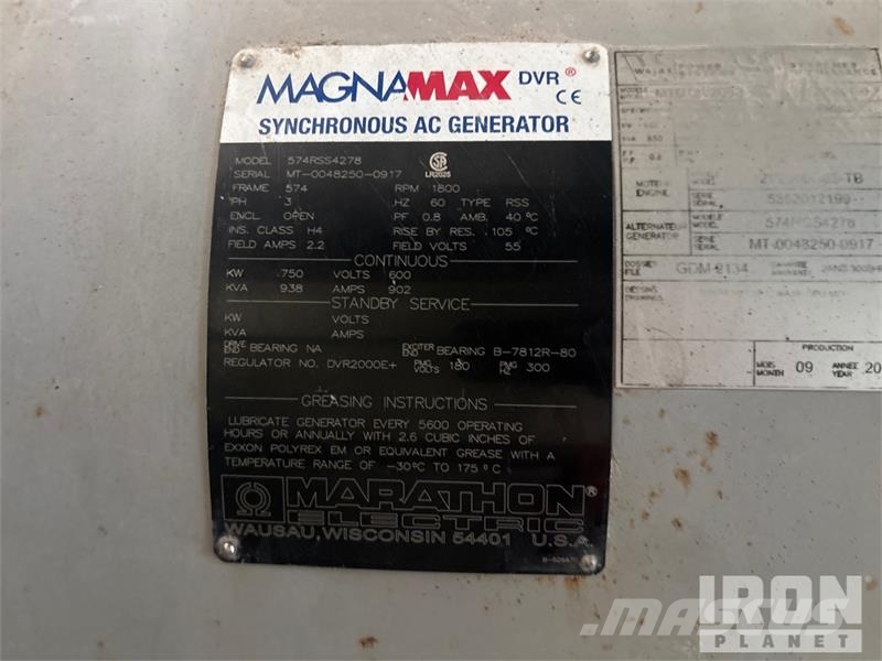 Marathon Magnamax 574RSS4278 750 kW c/w 2004 Manac Trailer 기타 발전기