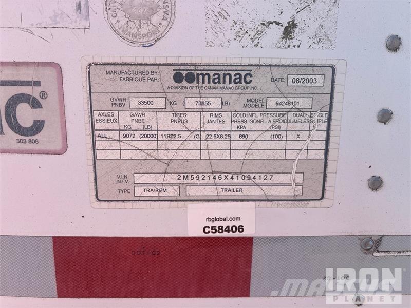 Marathon Magnamax 574RSS4278 750 kW c/w 2004 Manac Trailer 기타 발전기