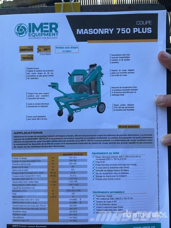  Masonry 750 PLUS Saw Drugi deli