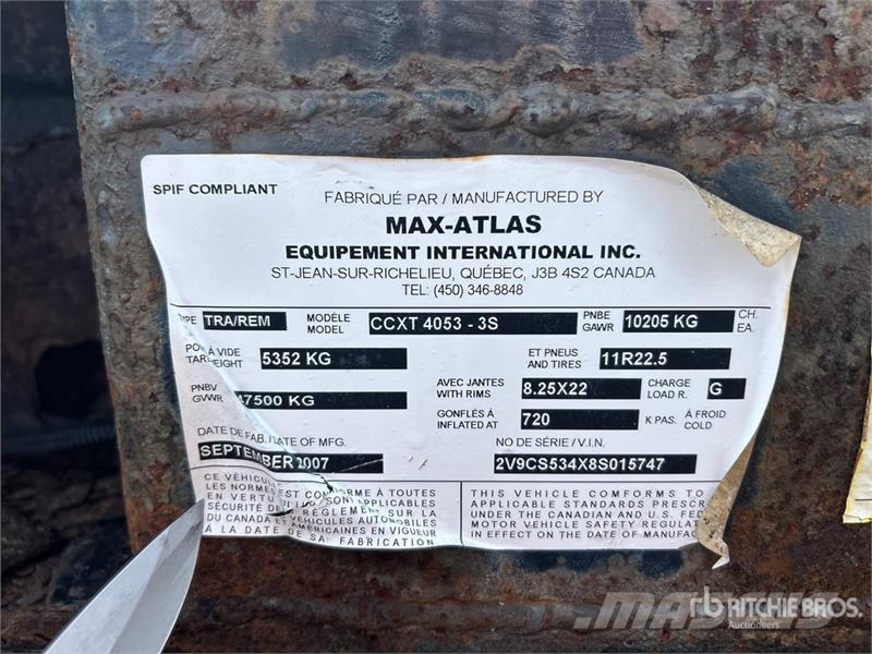 Max Atlas 40 ft Tri/A Extendable Container Trailer Remolques portacontenedores