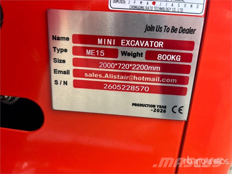 ME15 Mini Excavator (Unused) Miniexcavadoras