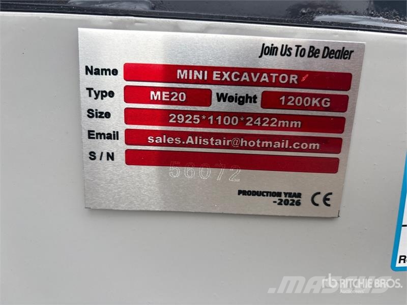  ME20-YELLOW Yanmar Diesel Mini Excavator (Unused) Miniexcavadoras