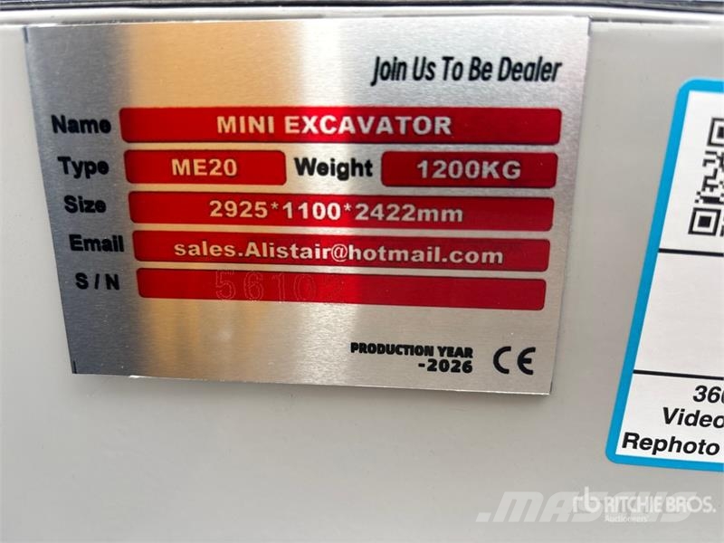 ME20-YELLOW Yanmar Diesel Mini Excavator (Unused) Mini Escavadoras <7t