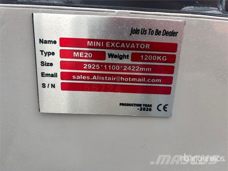 ME20-YELLOW Yanmar Diesel Mini Excavator (Unused) Mini Escavadoras <7t