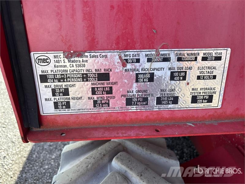 MEC 3369RT 4x4 Diesel Scissor Lift Scissor lifts