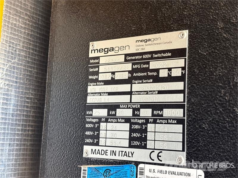  Megagen Z25KH 20 kW Mobile Generator Set Diesel Generatoren