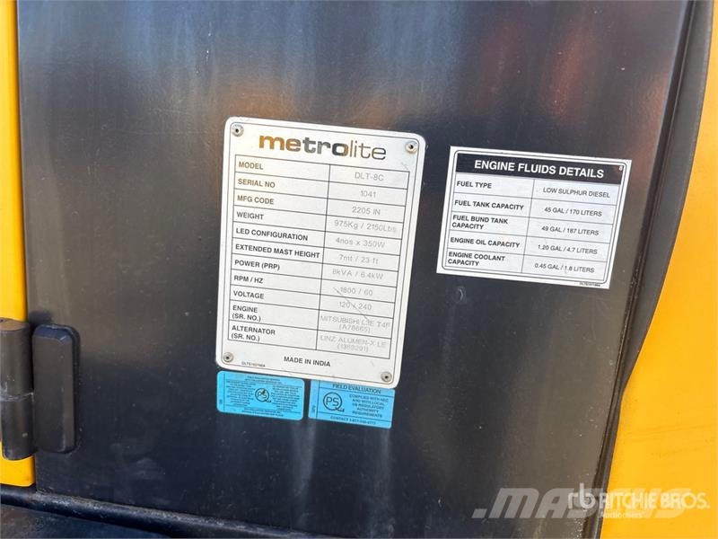 Metrolite DLT-8C 6.4 kW Light Tower 조명타워