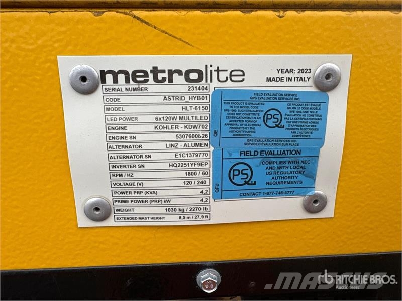 Metrolite HLT-6 4.2 kVA Solar S/A Light Tower Svetlobni stolpi