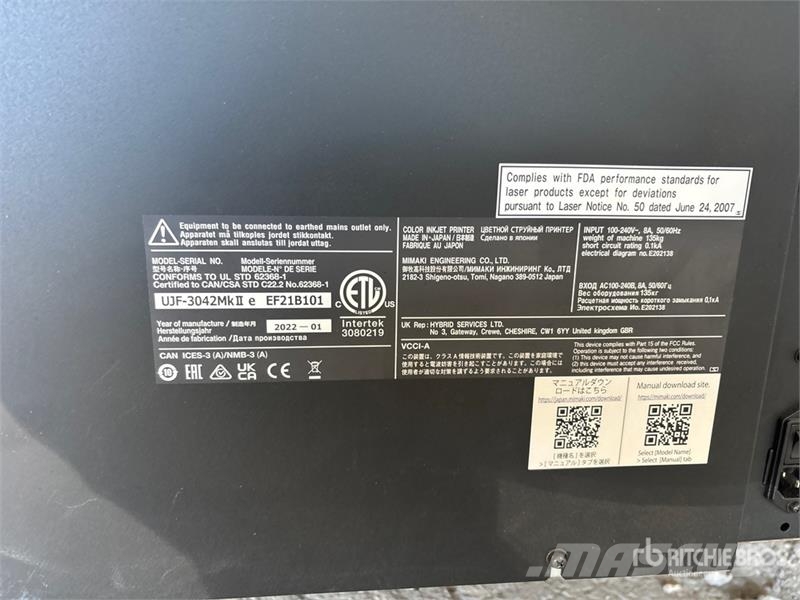  Mimaki UJF-3042MKIIE Tabletop UV LED Printer مكونات أخرى
