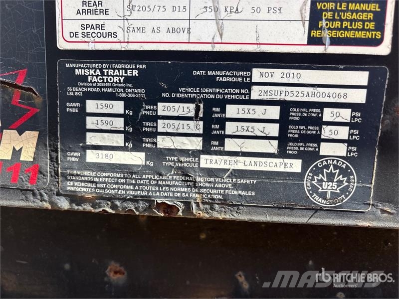 Miska 10 ft T/A Utility Trailer 其他拖车