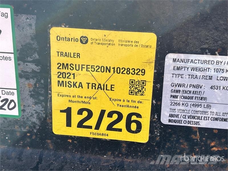  Miska 14 ft T/A Equipment Trailer Auto pārvadāšanas treileri