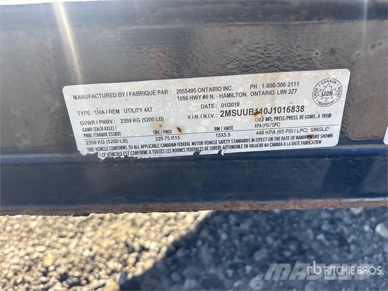  Miska 4X7UT 7 ft S/A Utility Trailer Autre remorque