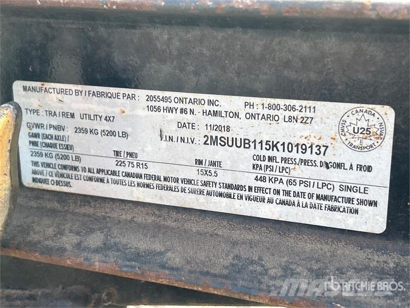 Miska 4X7UT 7 ft S/A Utility Trailer Overige aanhangers