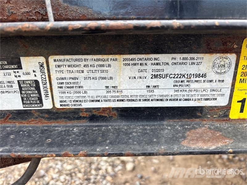  Miska 5X10UT 10 ft T/A Utility Trailer Інші причепи