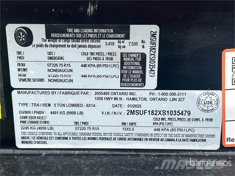 Miska 6X14UT 14 ft T/A 6 ft x 14 ft Utility Traile Andre anhængere