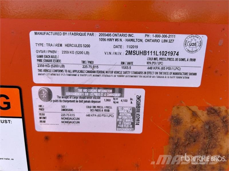 Miska Hercules 5200 5 ft S/A Utility Trailer Outros reboques