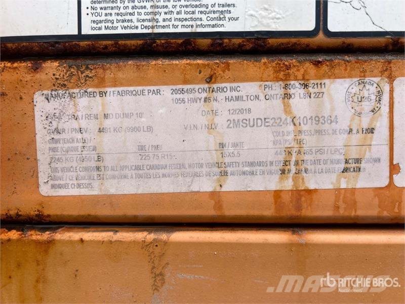 Miska MD 610 10 ft T/A Dump Utility Trailer Kipper