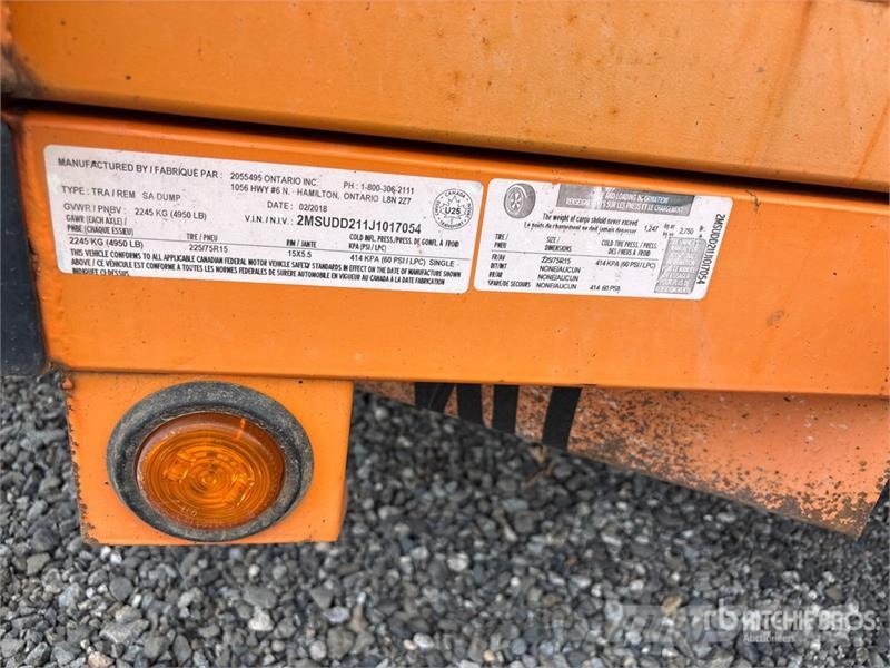 Miska MD Dump 58 8 ft S/A Dump Utility Trailer Bañera