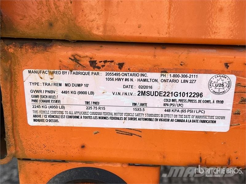 Miska MD DUMP 610 10 ft T/A Dump Utility Trailer Bañera