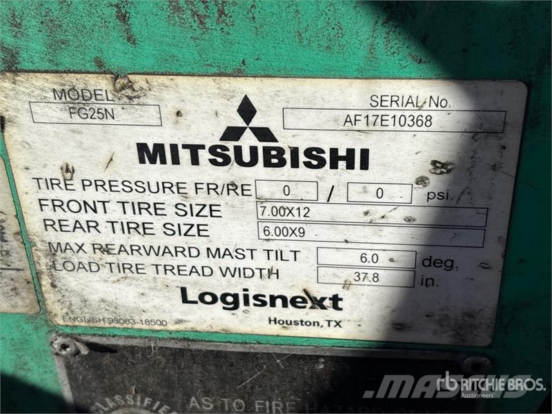 Mitsubishi FG25N Cushion Tire Forklift شاحنات ذات رافعات شوكية - أخرى