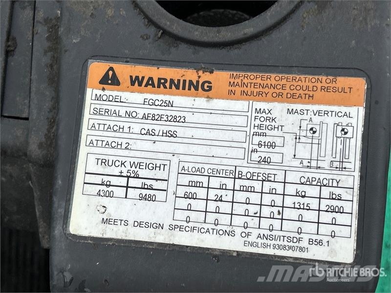 Mitsubishi FGC25N 2900 lb Cushion Tire Forklift Viličarji - drugo