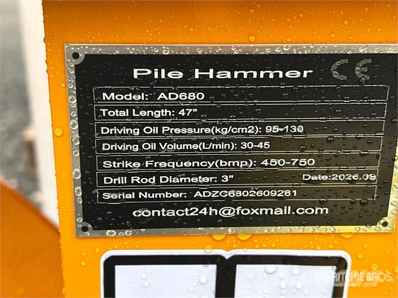  MIYI AD680 Skid Steer Post Driver (Unused) Fencing equipment