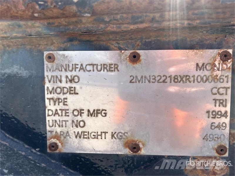 Mond Tri/A Extendable Container Trailer Konteineriekrāvēji