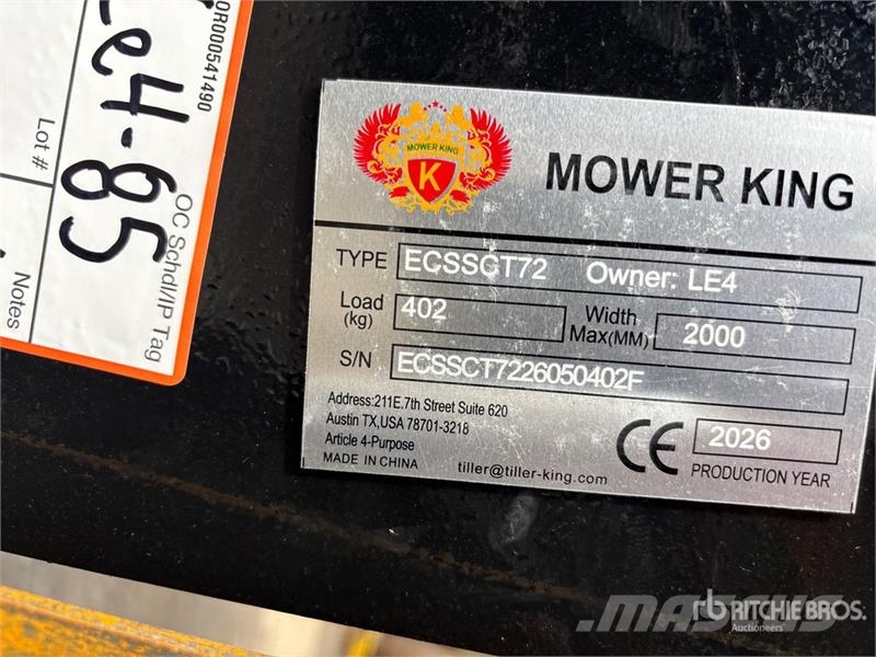 Mower King ECSSCT72 60 in Skid Steer Trencher (Unu Grabenfräse