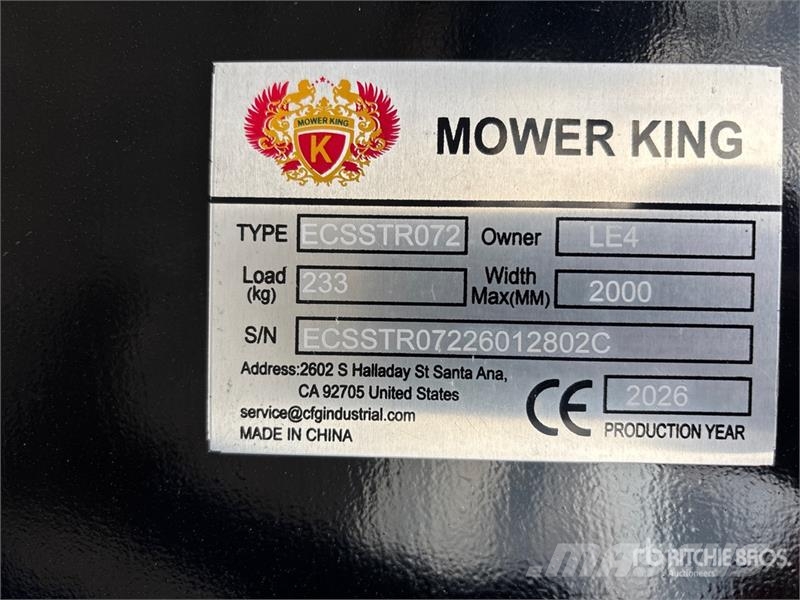 Mower King ECSSTR072 72 in Skid Steer Tiller (Unus Power harrows and rototillers