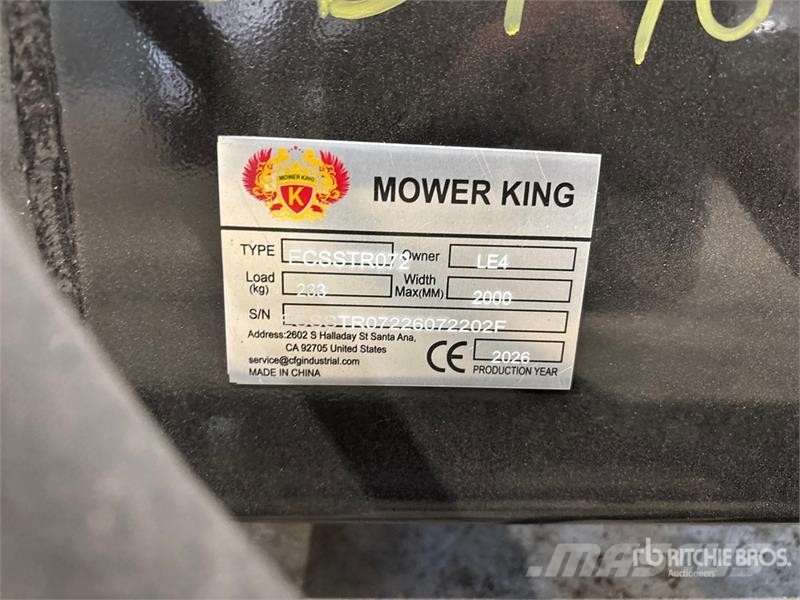Mower King ECSSTR072 72 in Skid Steer Tiller (Unus Grades e rototillers
