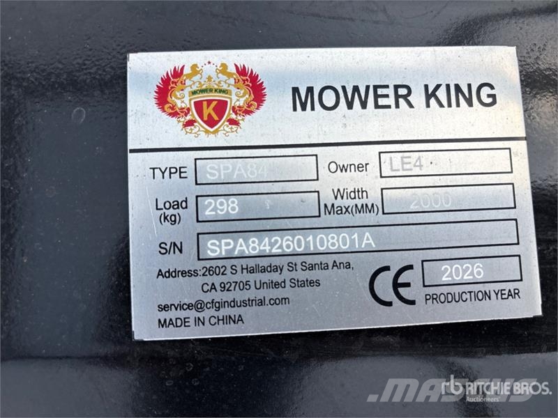Mower King SPA84 84 in Skid Steer Dozer (Unused) Πτερύγια