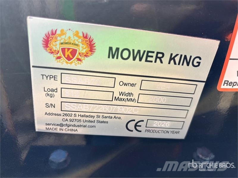  Mower King SSAB72 72 in Skid Steer Broom (Unused) Cepillos