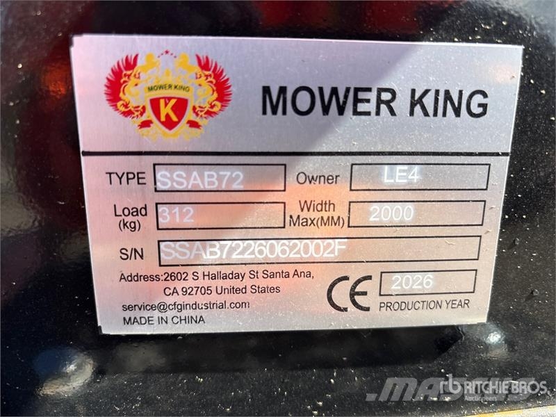Mower King SSAB72 72 in Skid Steer Broom (Unused) Kefék