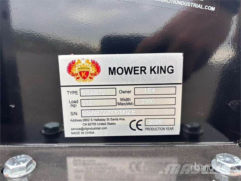 Mower King SSAB72 72 in Skid Steer Broom (Unused) Süpürgeler